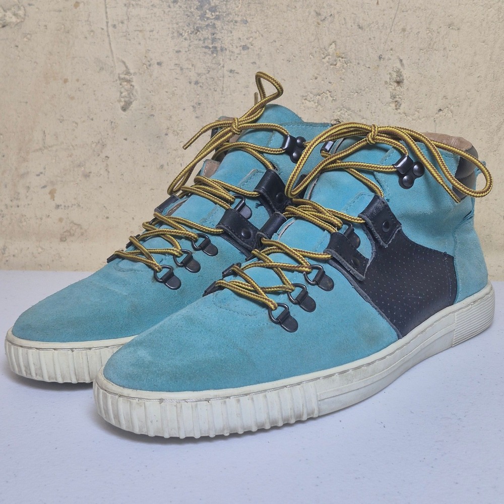 KG Kurt Geiger High Top Sneakers Mens 43 (US 10.5) Blue Suede Leather